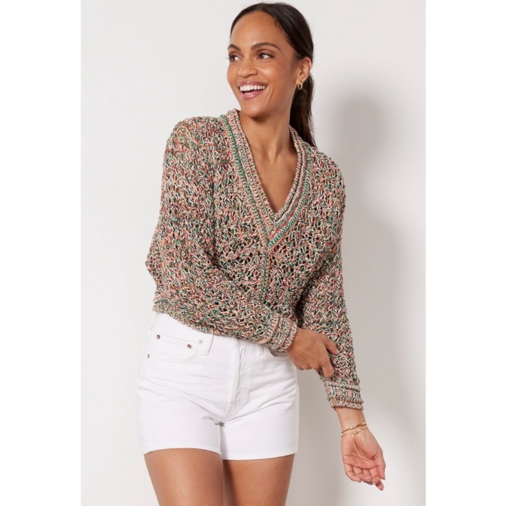 ba&sh V-Neck Sweater in Earthy Tones